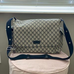 Authentic GG plus monogram messenger diaper bag
